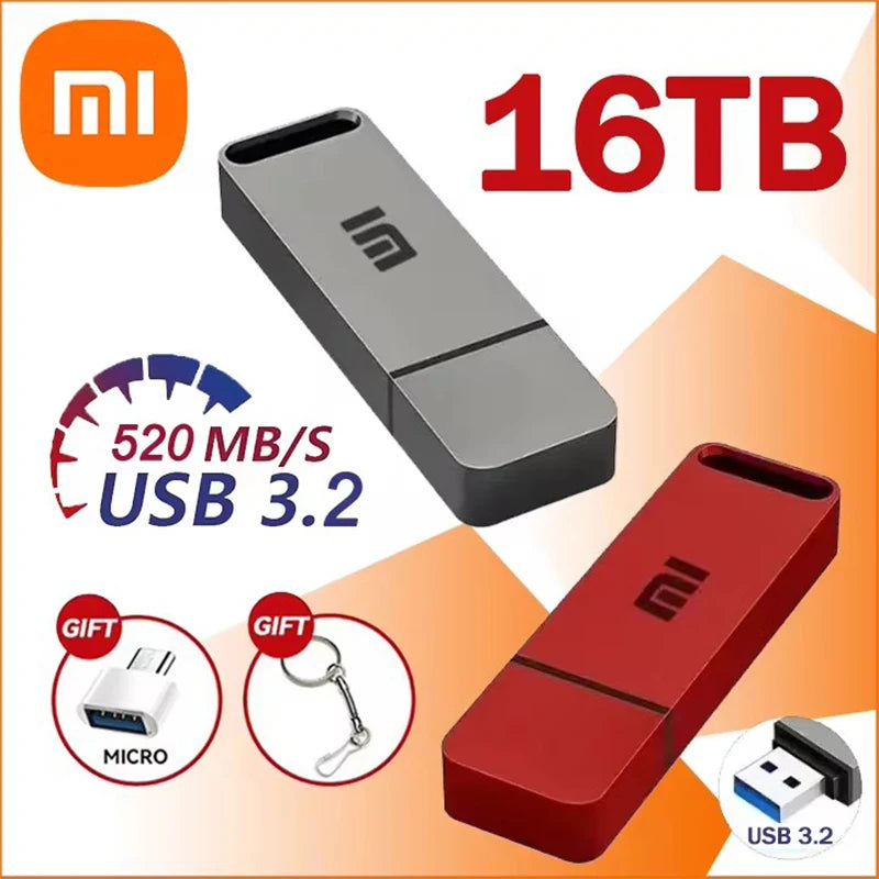 Pen Drive SSD Xiaomi 16TB USB 3.2 Tipo-C – Alta Velocidade, Resistente à Água e Ultra Compacto