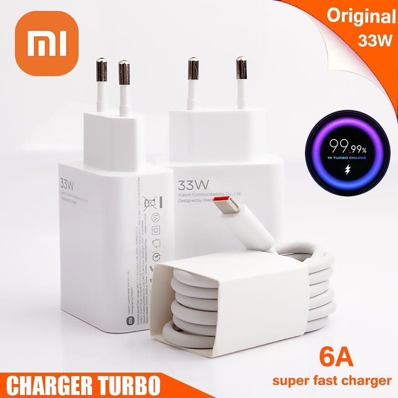 Xiaomi-Carregador Turbo Original, Carregamento Rápido, Cabo Tipo C, 6A, Mi 10T,